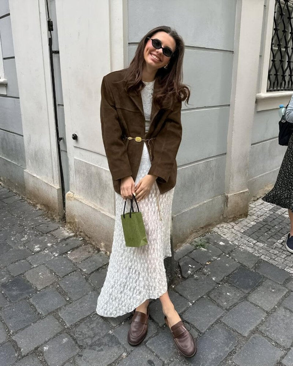 Ivy Suède Blazer met Reverskraag