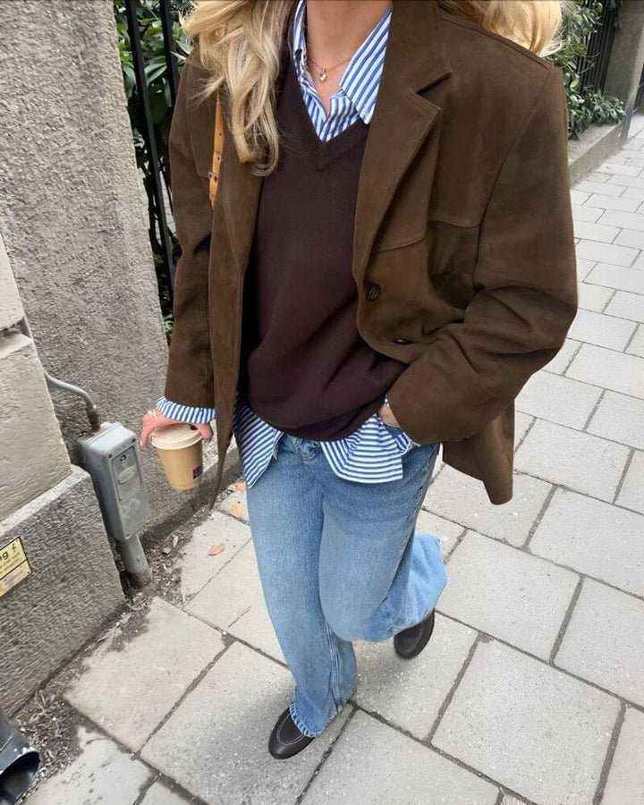 Ivy Suède Blazer met Reverskraag
