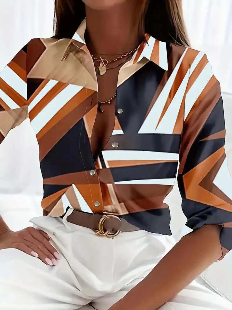 Scarlett Lange Blouse met Grafische Print