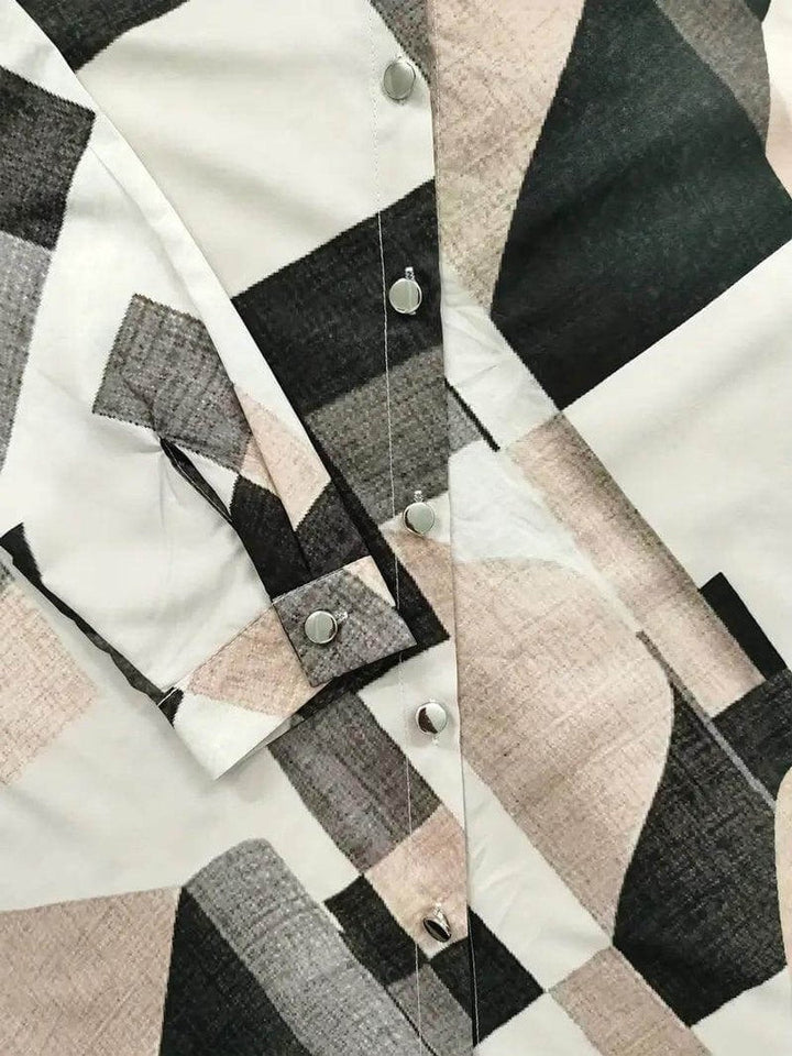 Scarlett Lange Blouse met Grafische Print