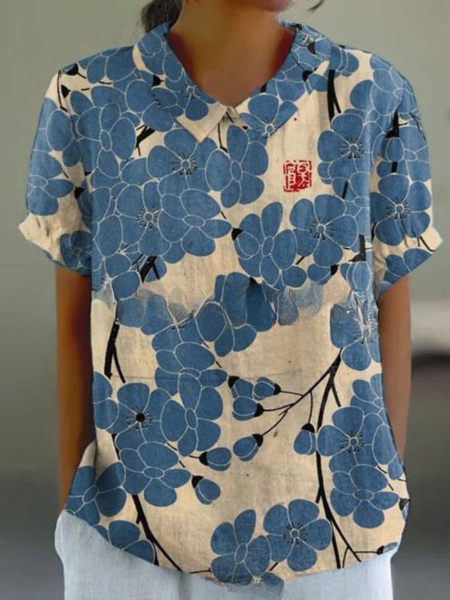 Lily Korte Blouse met Bloemenprint