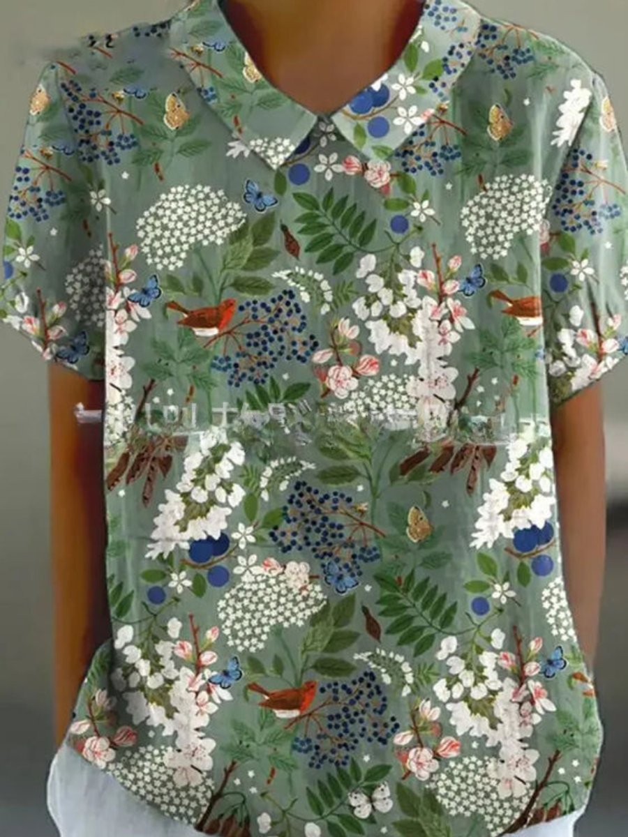 Lily Korte Blouse met Bloemenprint