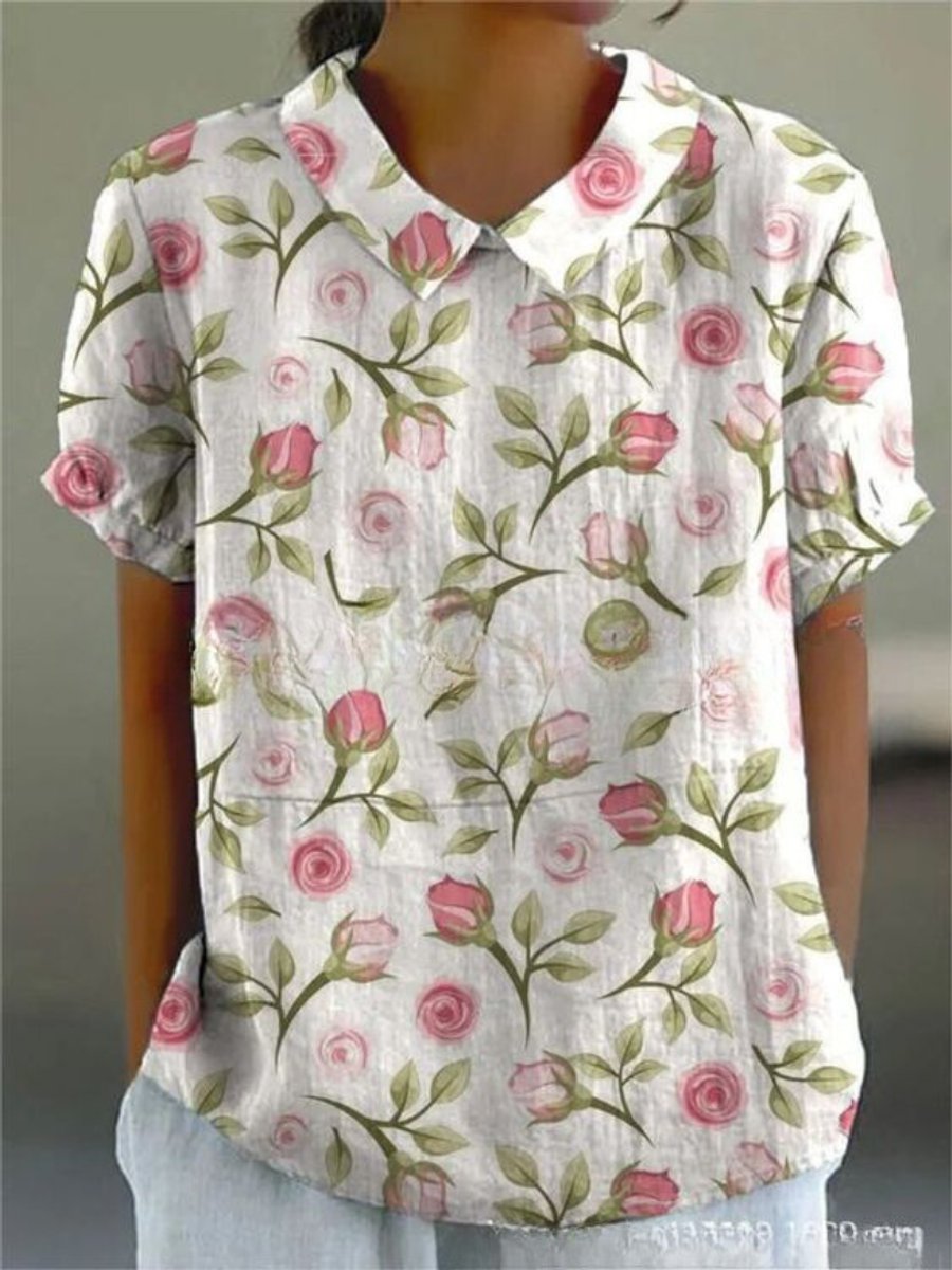 Lily Korte Blouse met Bloemenprint