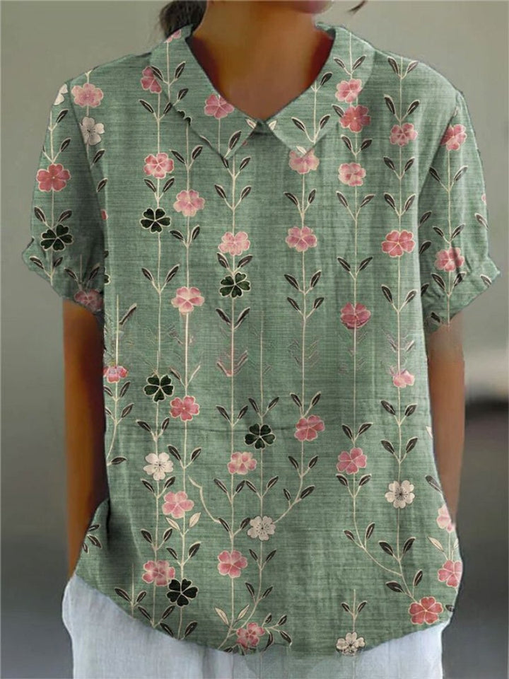 Lily Korte Blouse met Bloemenprint