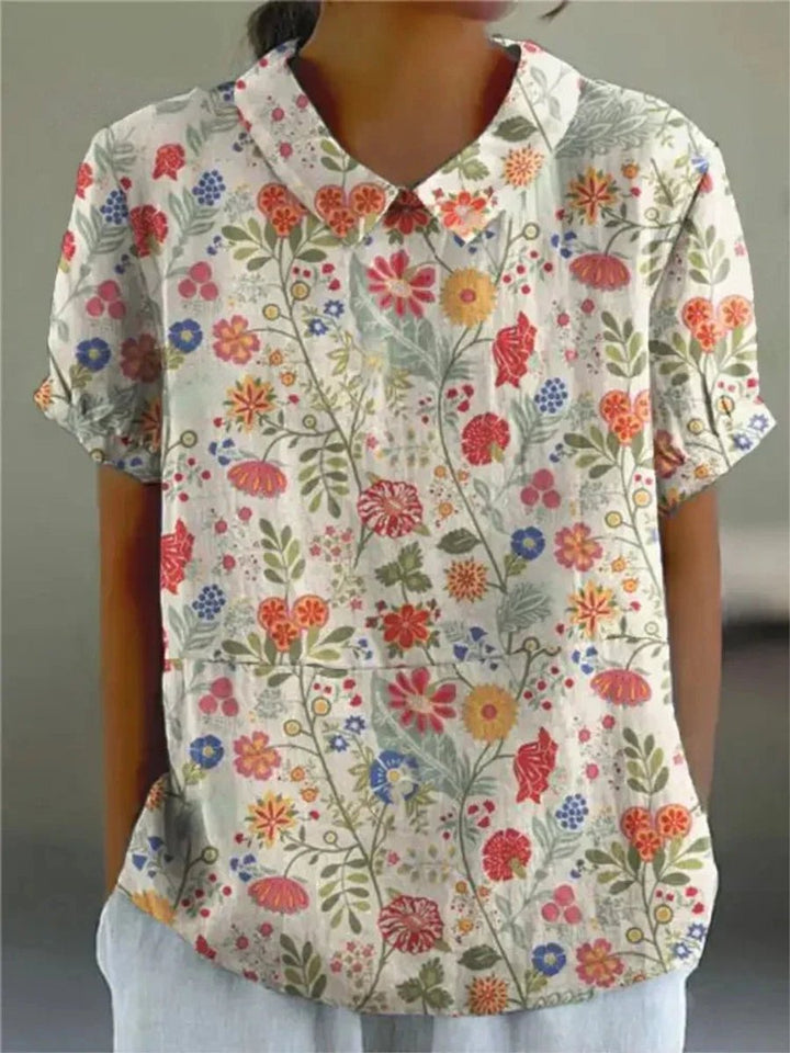 Lily Korte Blouse met Bloemenprint
