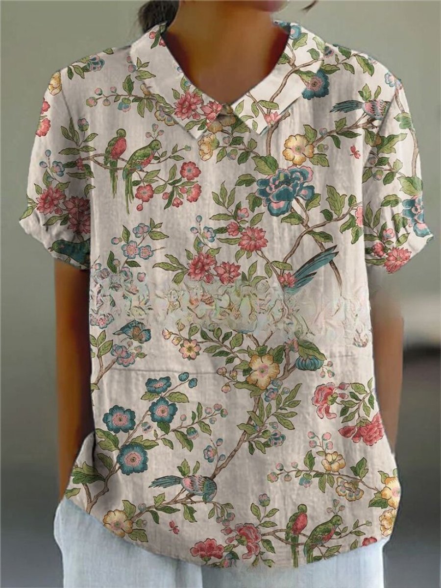 Lily Korte Blouse met Bloemenprint