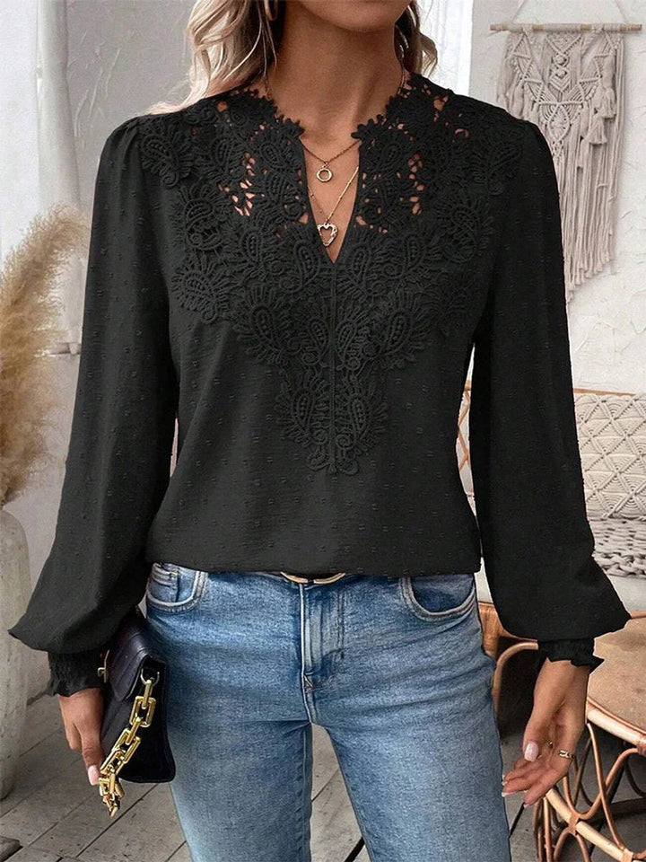 Scarlett Lange Kanten Blouse met Bloemenprint