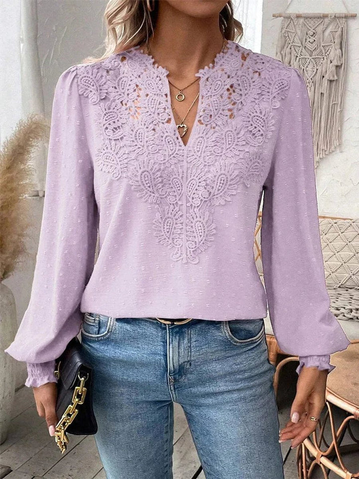 Scarlett Lange Kanten Blouse met Bloemenprint