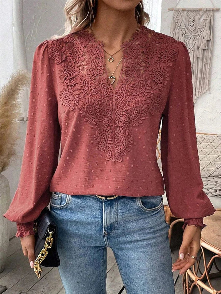 Scarlett Lange Kanten Blouse met Bloemenprint
