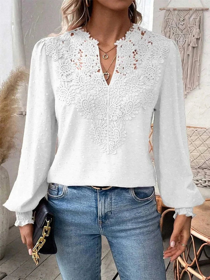 Scarlett Lange Kanten Blouse met Bloemenprint