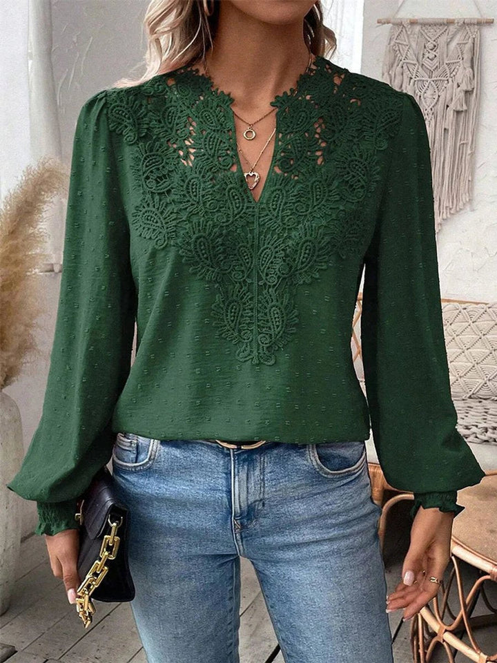 Scarlett Lange Kanten Blouse met Bloemenprint