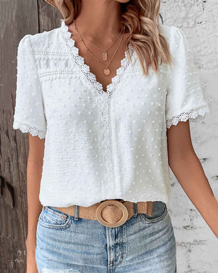 Freya Kanten Blouse met Stippen