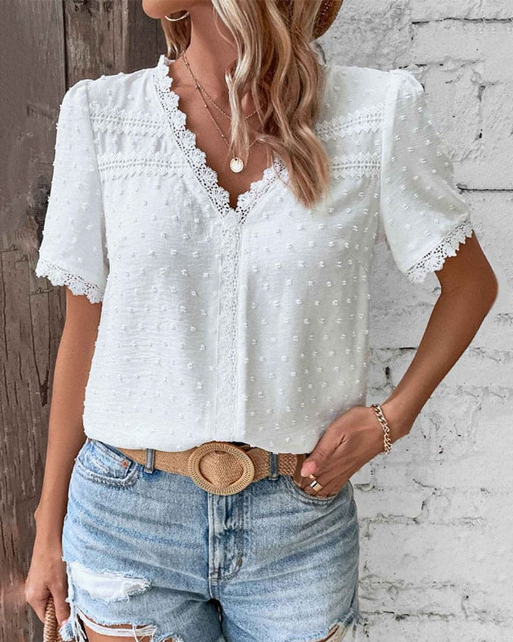 Freya Kanten Blouse met Stippen