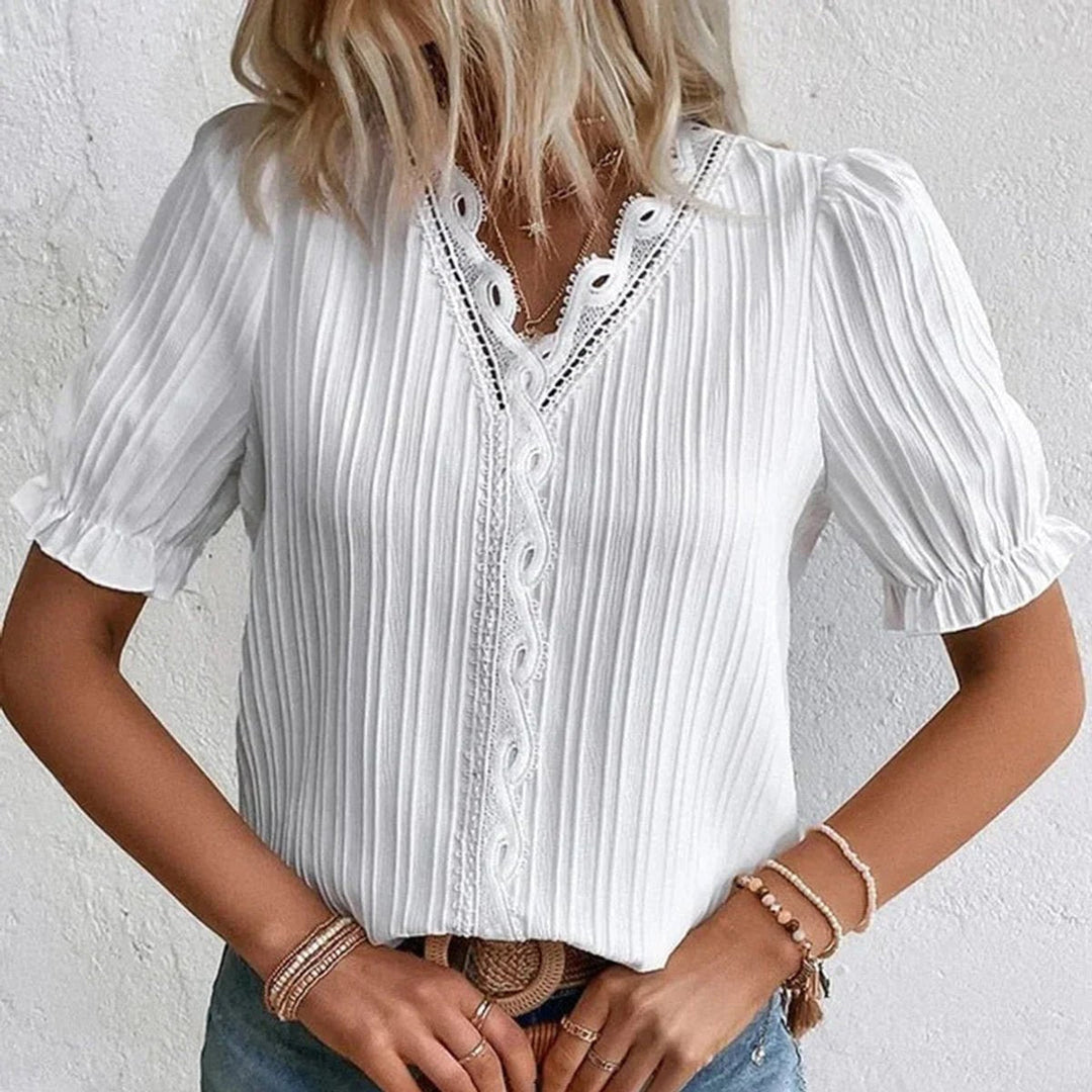 Ivy Kanten Blouse met V-hals