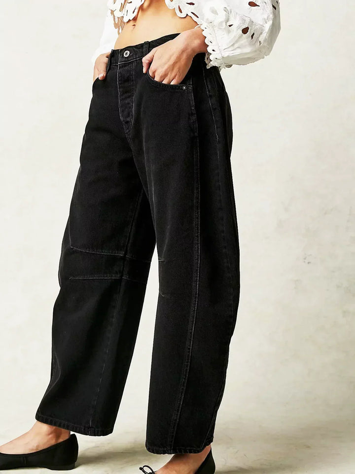 Addison | Dames Luipaardprint Wijde Pijpen Jeans