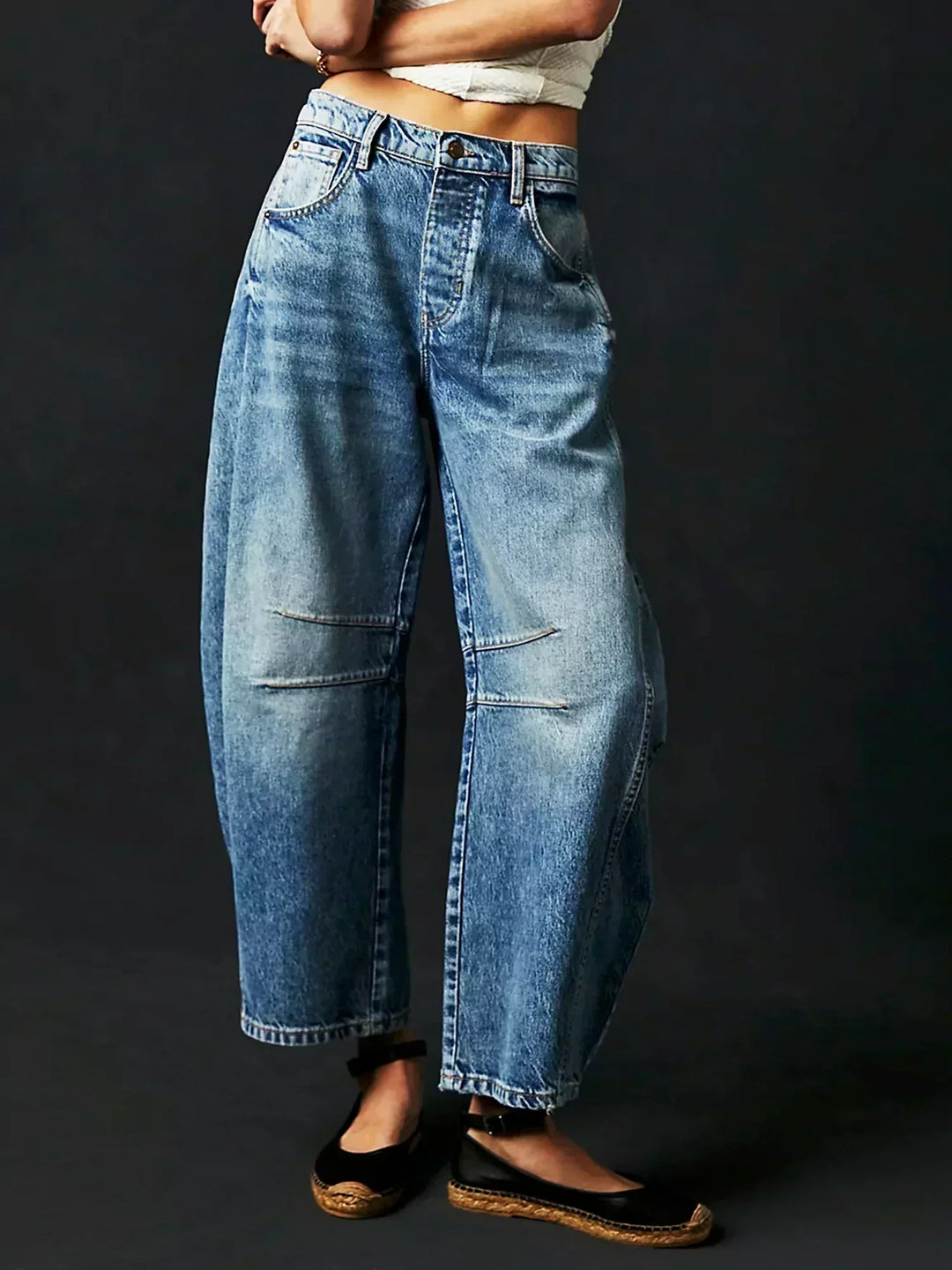 Addison | Dames Luipaardprint Wijde Pijpen Jeans