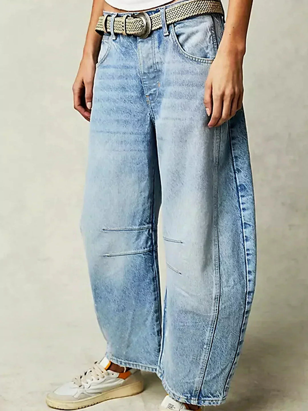 Addison | Dames Luipaardprint Wijde Pijpen Jeans