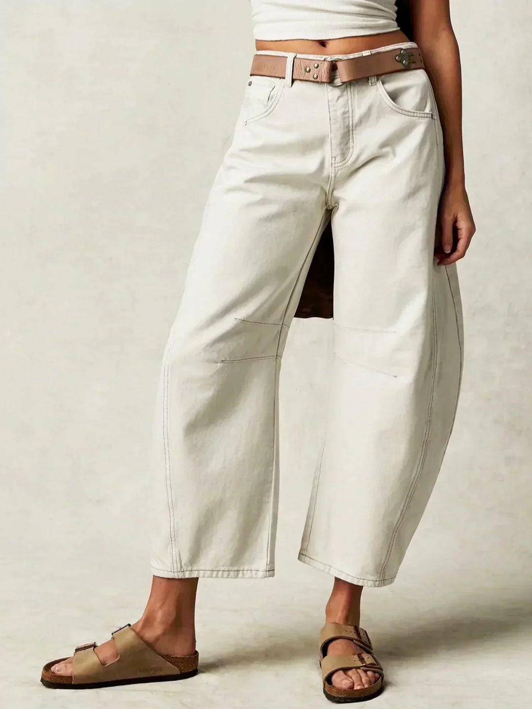 Addison | Dames Luipaardprint Wijde Pijpen Jeans