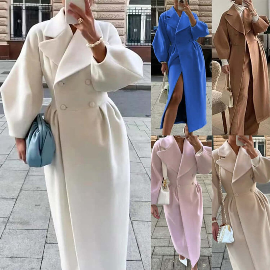 Olivia Lange Wollen Trenchcoat met Reverskraag