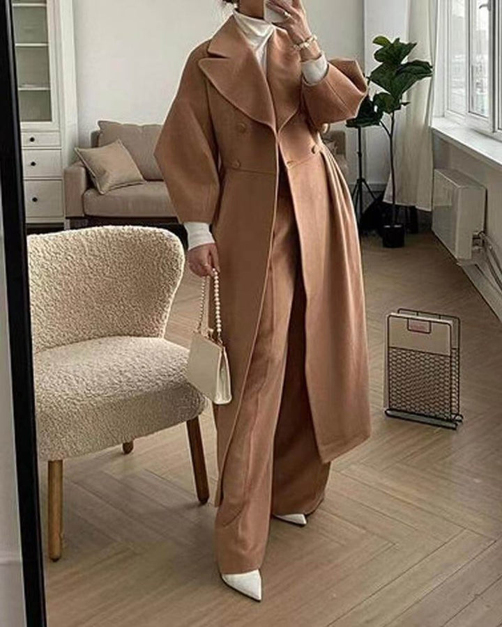 Olivia Lange Wollen Trenchcoat met Reverskraag