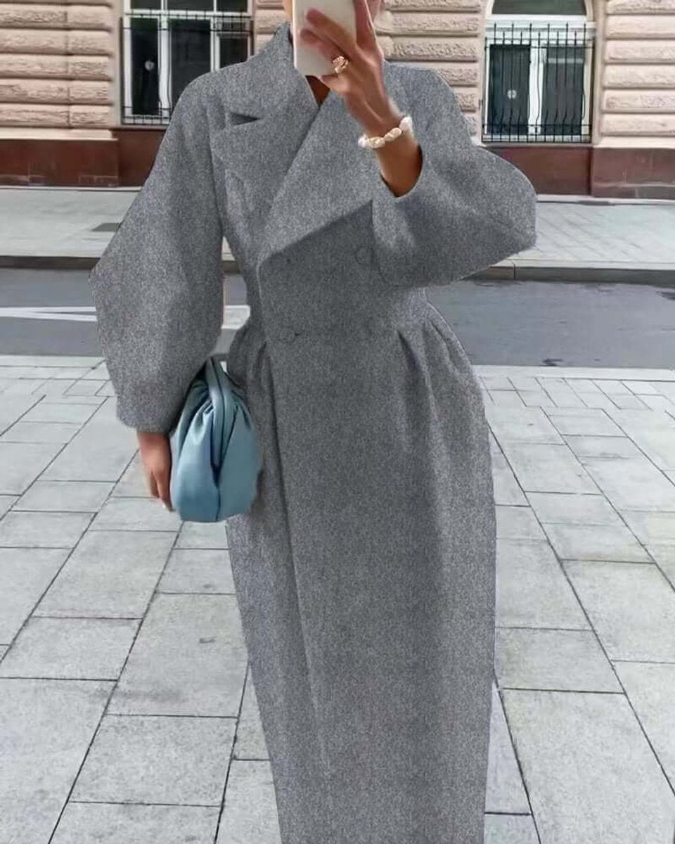 Olivia Lange Wollen Trenchcoat met Reverskraag