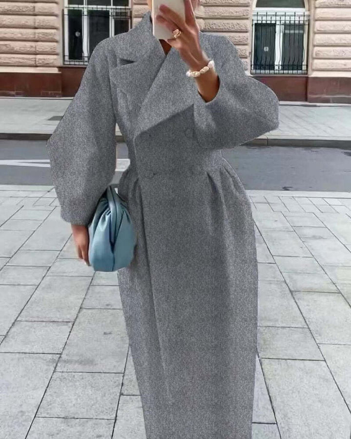 Olivia Lange Wollen Trenchcoat met Reverskraag
