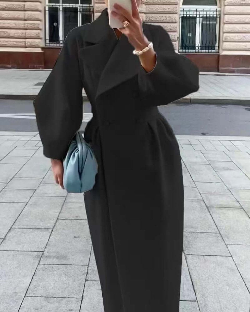 Olivia Lange Wollen Trenchcoat met Reverskraag