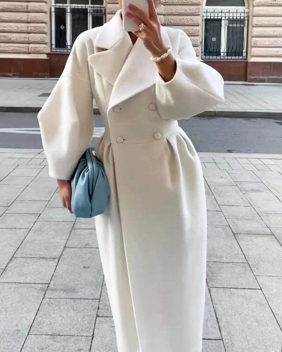 Olivia Lange Wollen Trenchcoat met Reverskraag