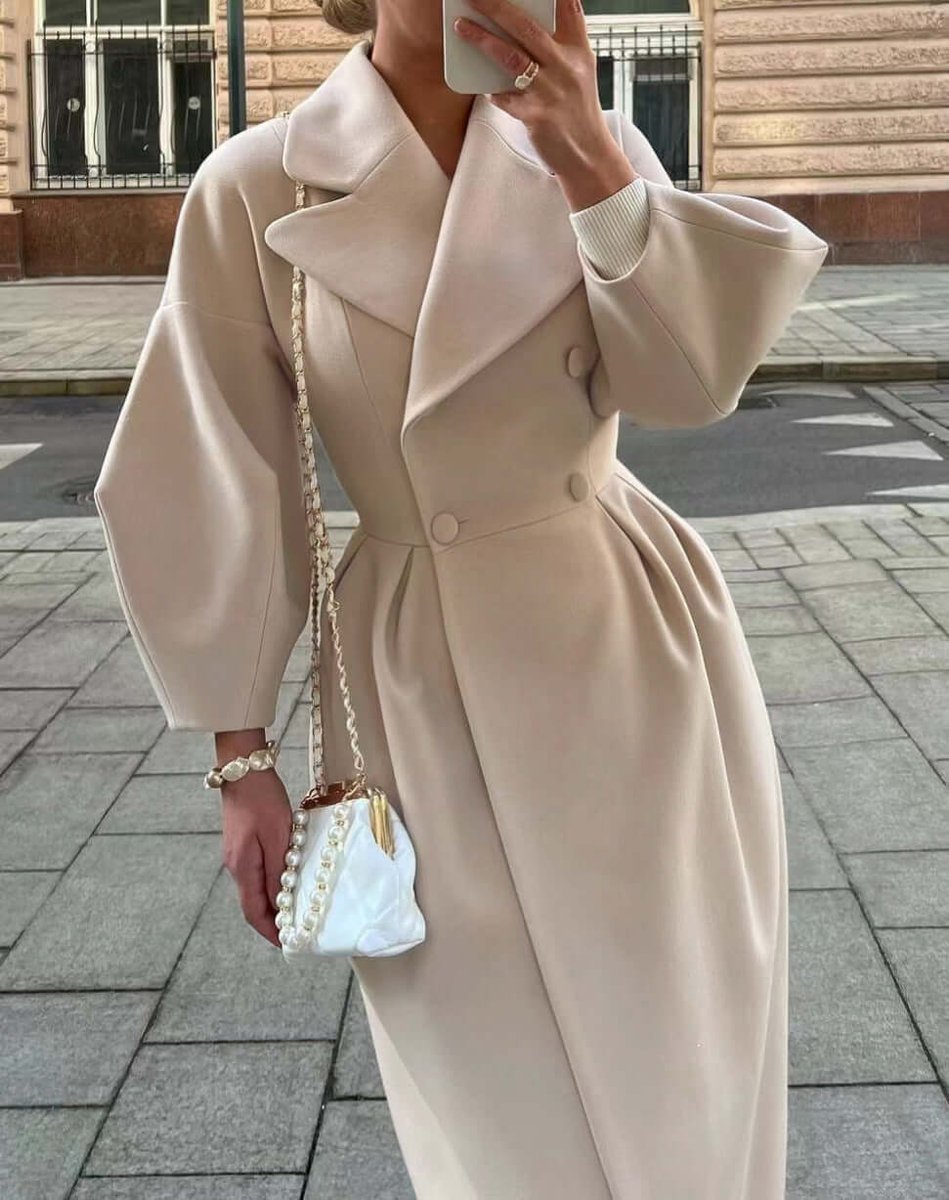 Olivia Lange Wollen Trenchcoat met Reverskraag