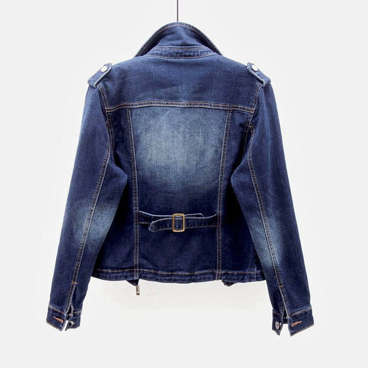Sophie Denim Leren Jas met Ritssluiting