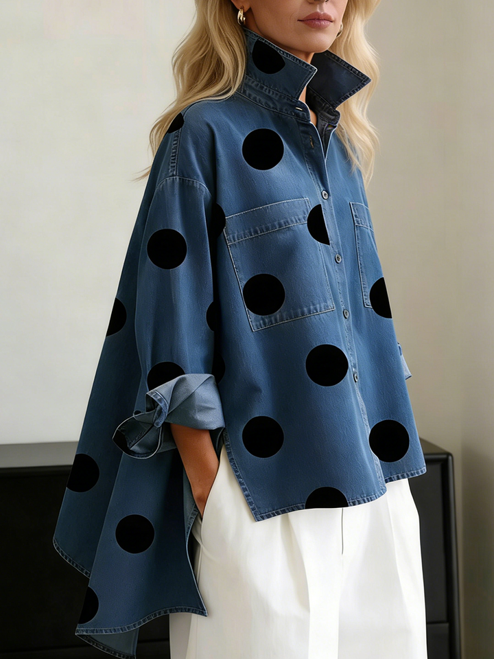 Zara Relaxte Top met Stippenprint