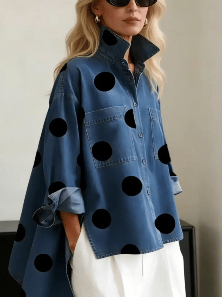 Zara Relaxte Top met Stippenprint