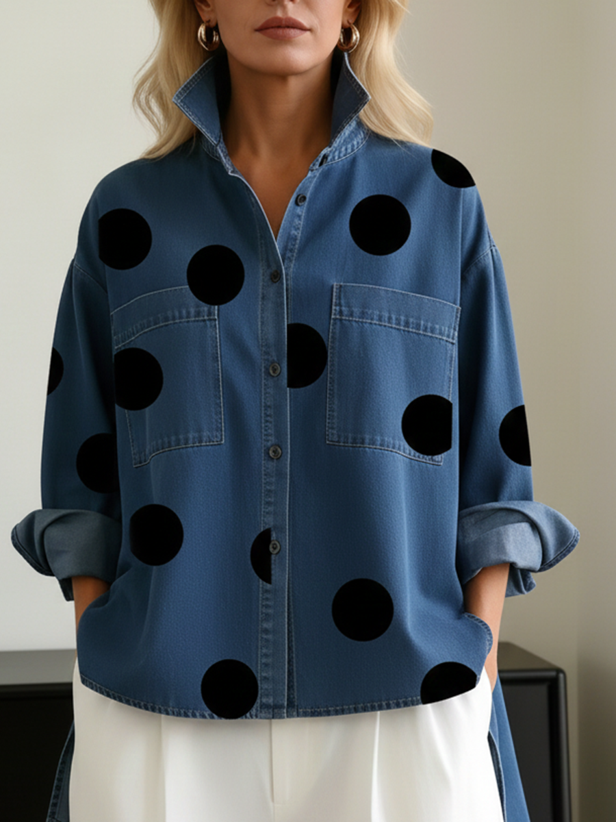 Zara Relaxte Top met Stippenprint