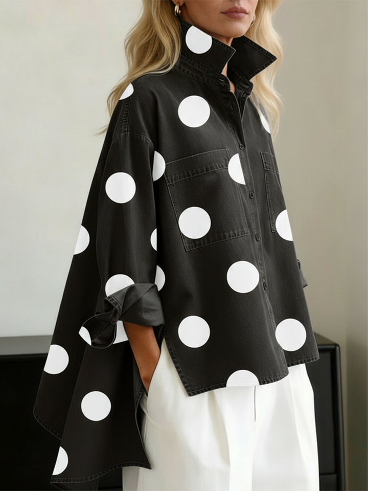 Zara Relaxte Top met Stippenprint