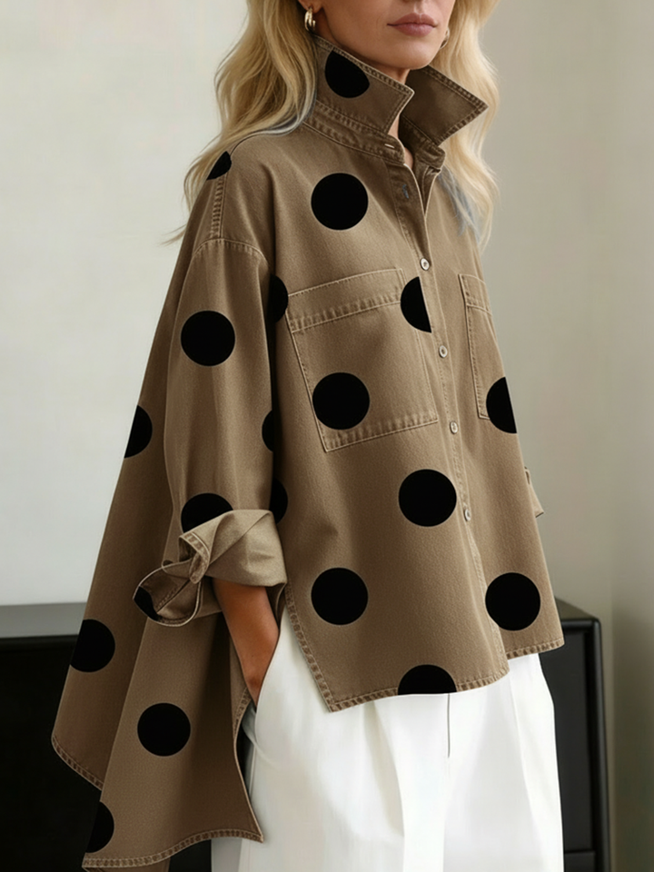 Zara Relaxte Top met Stippenprint