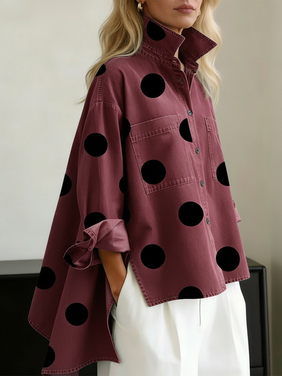 Zara Relaxte Top met Stippenprint