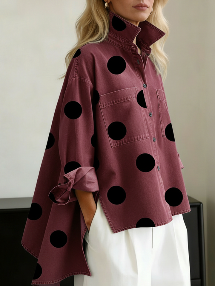 Zara Relaxte Top met Stippenprint